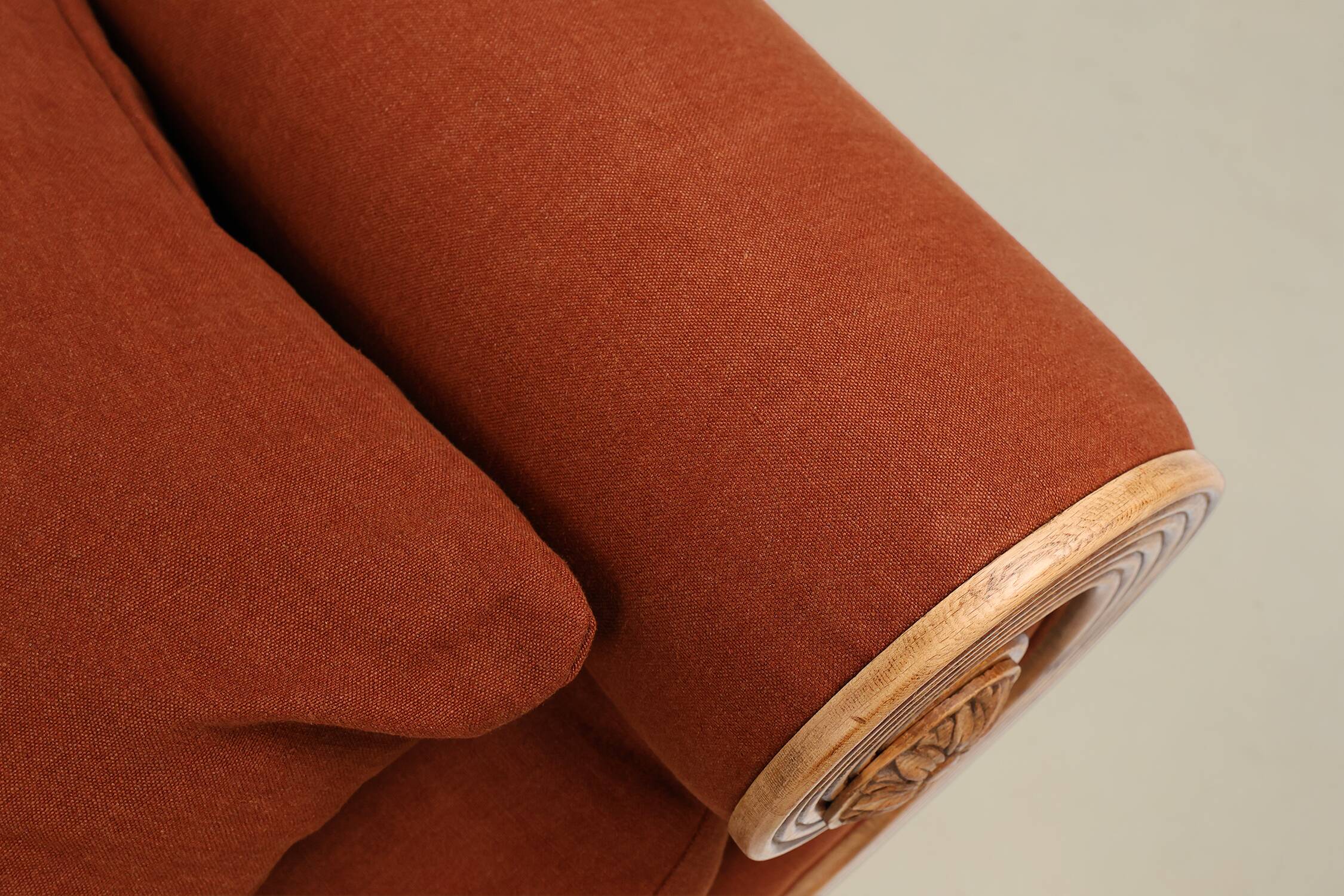 French hand carved oak daybed in Empire style