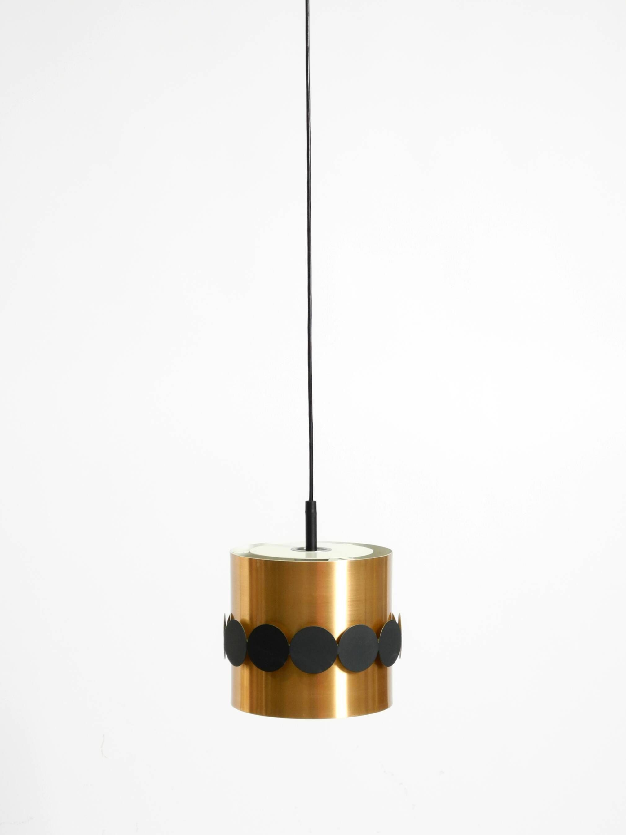 1960s Space Age pendant lamp by Doria, made of copper-anodized aluminum