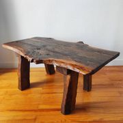 Vintage coffee table 50/60 brutalist oak and solid walnut