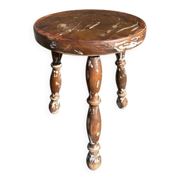 Wooden Tripod Farmhouse Stool