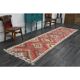 1970s Vintage Turkish Oushak Handmade Wool Cotton Pink Runner Rug 102x335