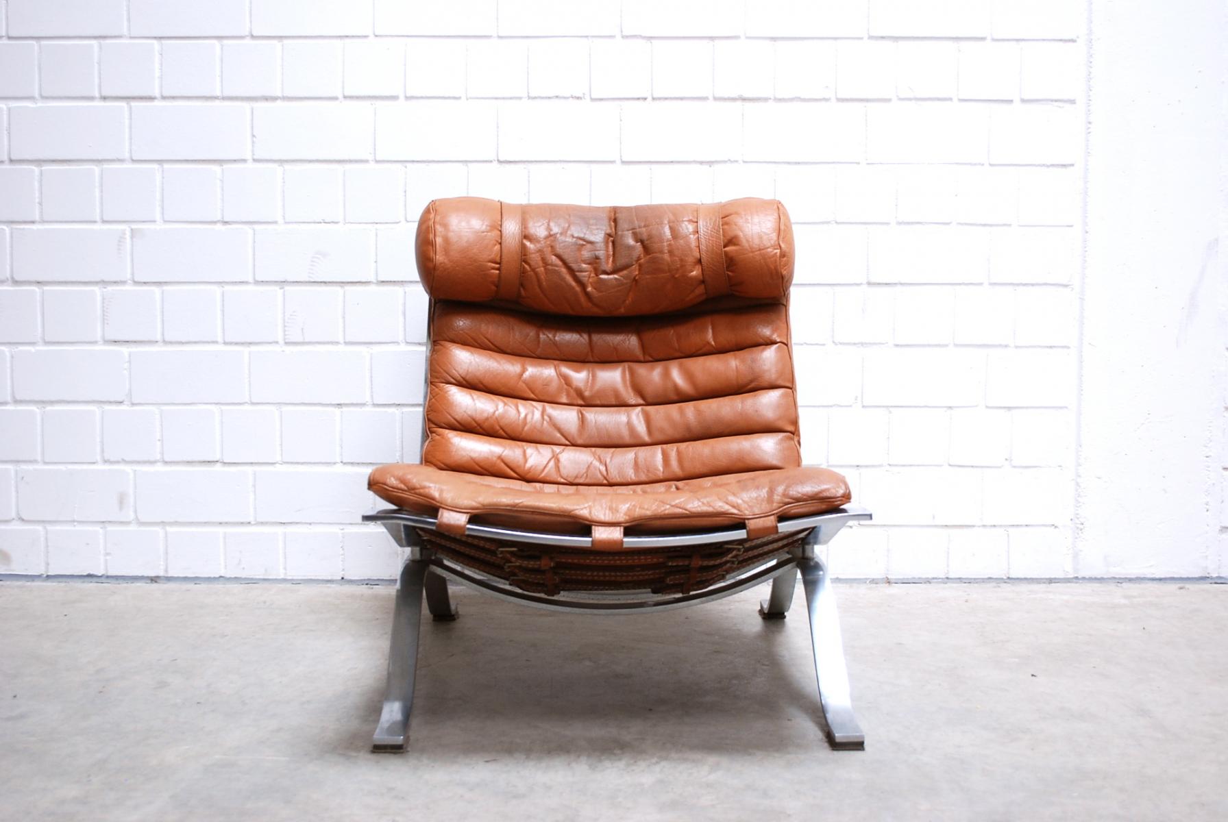 ARI Cognac Leather Armchair by Arne Norell
