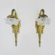 Pair of Art Nouveau bronze wall lights