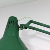 Lampe de bureau à bras oscillant vert réglable d’architecte, années 1970