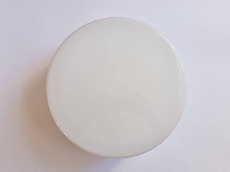 Large Midcentury Flush Mount Milk Glass, RZB Leuchten, Germany, 1970s