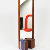 Danish wall mirror by Jacob Hermann & Per Lütken and Holmegaard glass vase, 1960s.