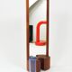Danish wall mirror by Jacob Hermann & Per Lütken and Holmegaard glass vase, 1960s.
