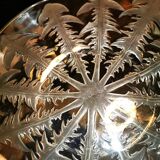 Dish by René Lalique, model "Dandelions", in patinated glass