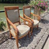 Pair of armchairs with Empire Restoration handles 1900s