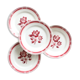 Set of 4 Badonviller plates, vintage French
