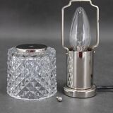 1970s Pair of Nightstands Glass Lamps by Kamenicky Senov, Czechoslovakia