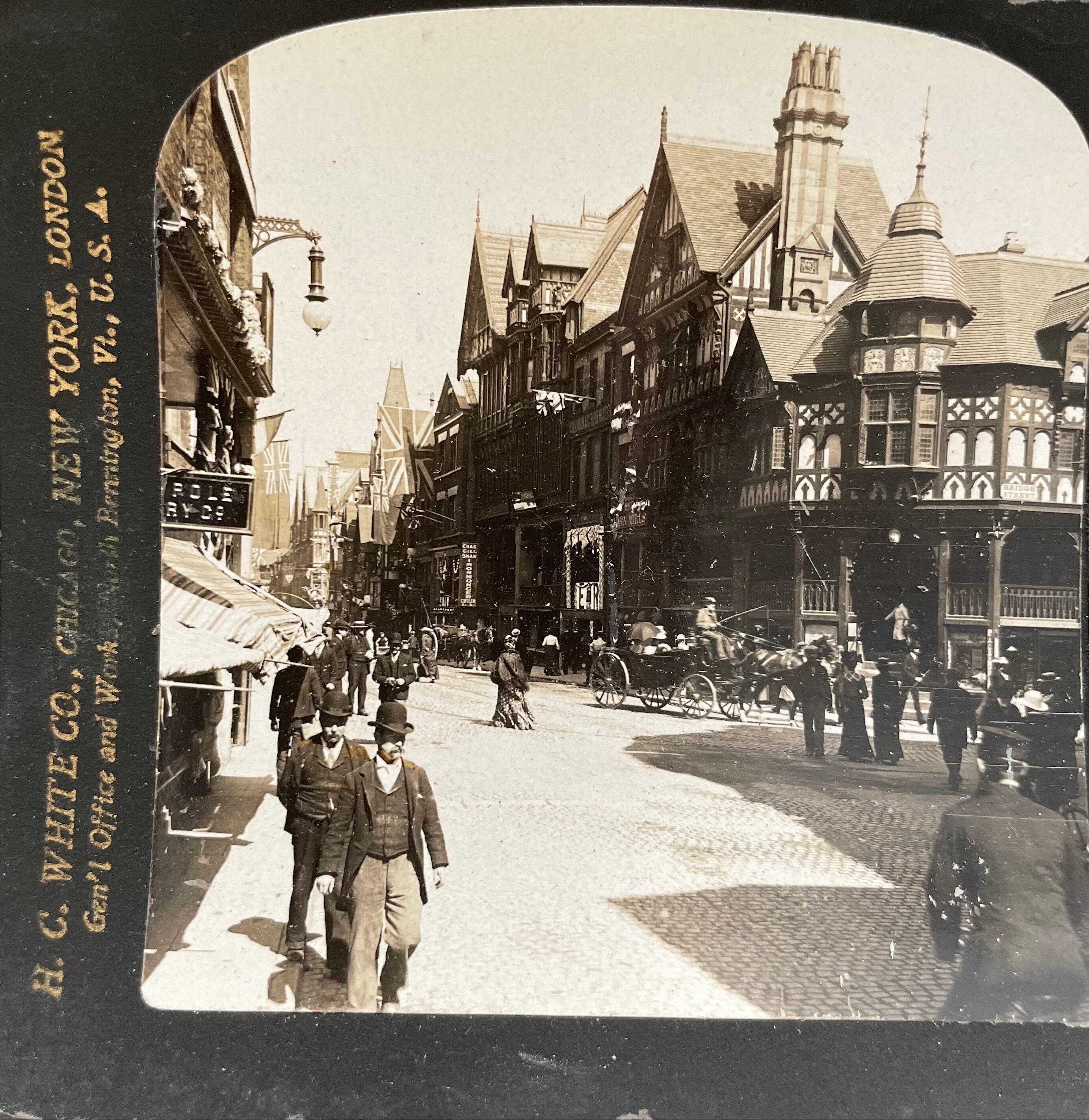 Old photography stereo, stereograph, luxury albumine 1903 Chester England