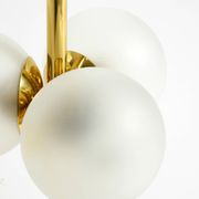 1960s Space Age brass table lamp by Kaiser Leuchten  with 3 glass globes