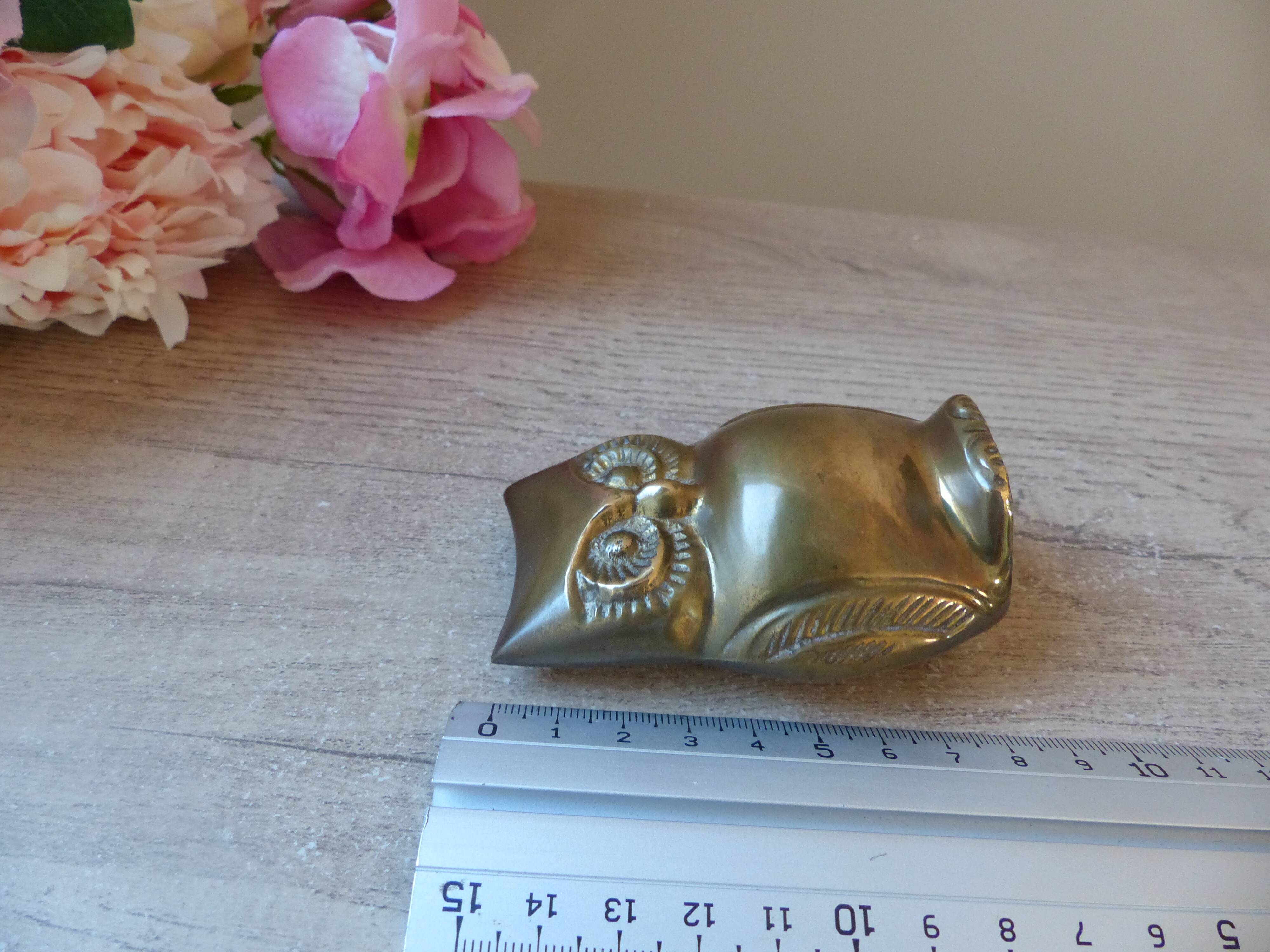 Old Brass Owl Animal Figurine