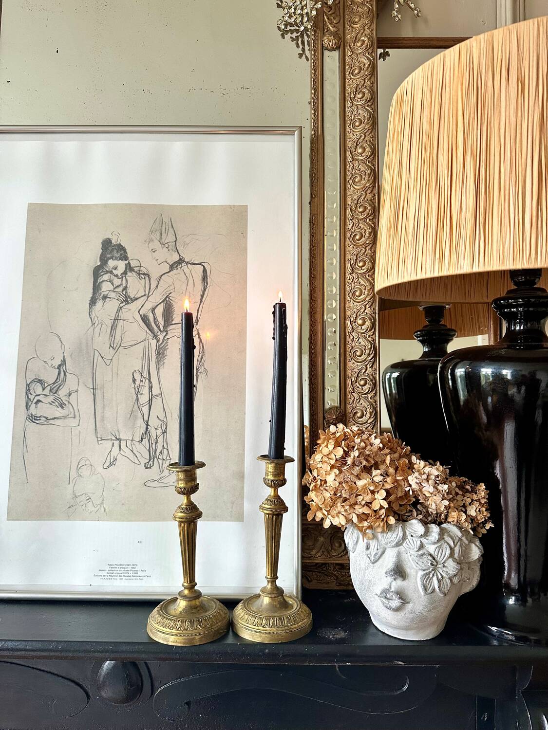 Pair of bronze candlesticks