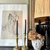 Pair of bronze candlesticks