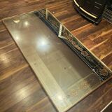 Large 1950 Venetian mirror with wooden frame