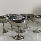 Six Guy Degrenne stainless steel ice cream cups.