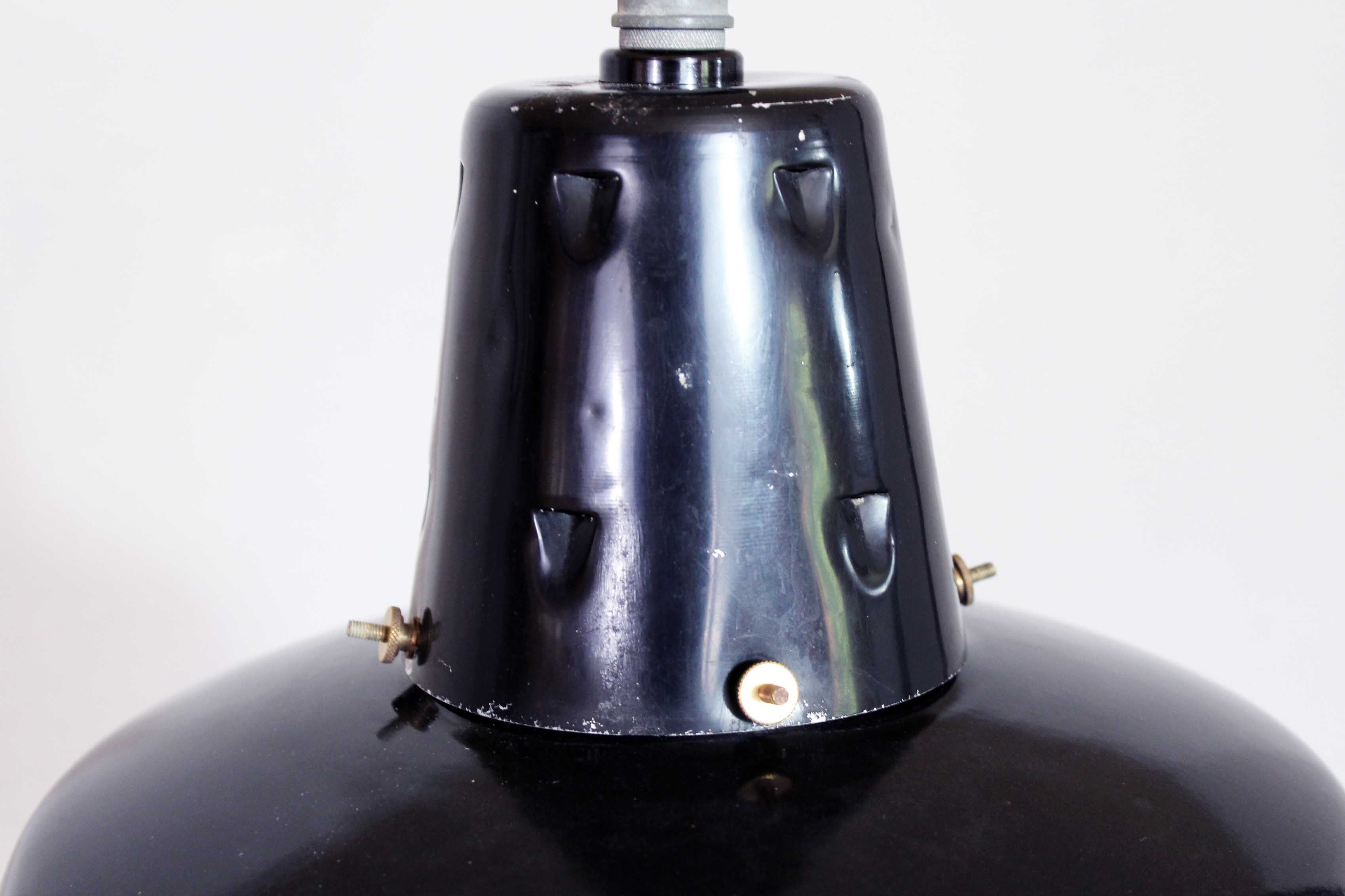 Black enamelled metal suspension, industrial lamp