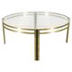 Italian Brass and Glass Round Coffee Table, 1970s