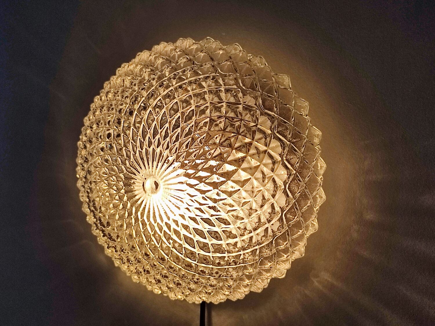 Vintage glass round wall lamp/ceiling
