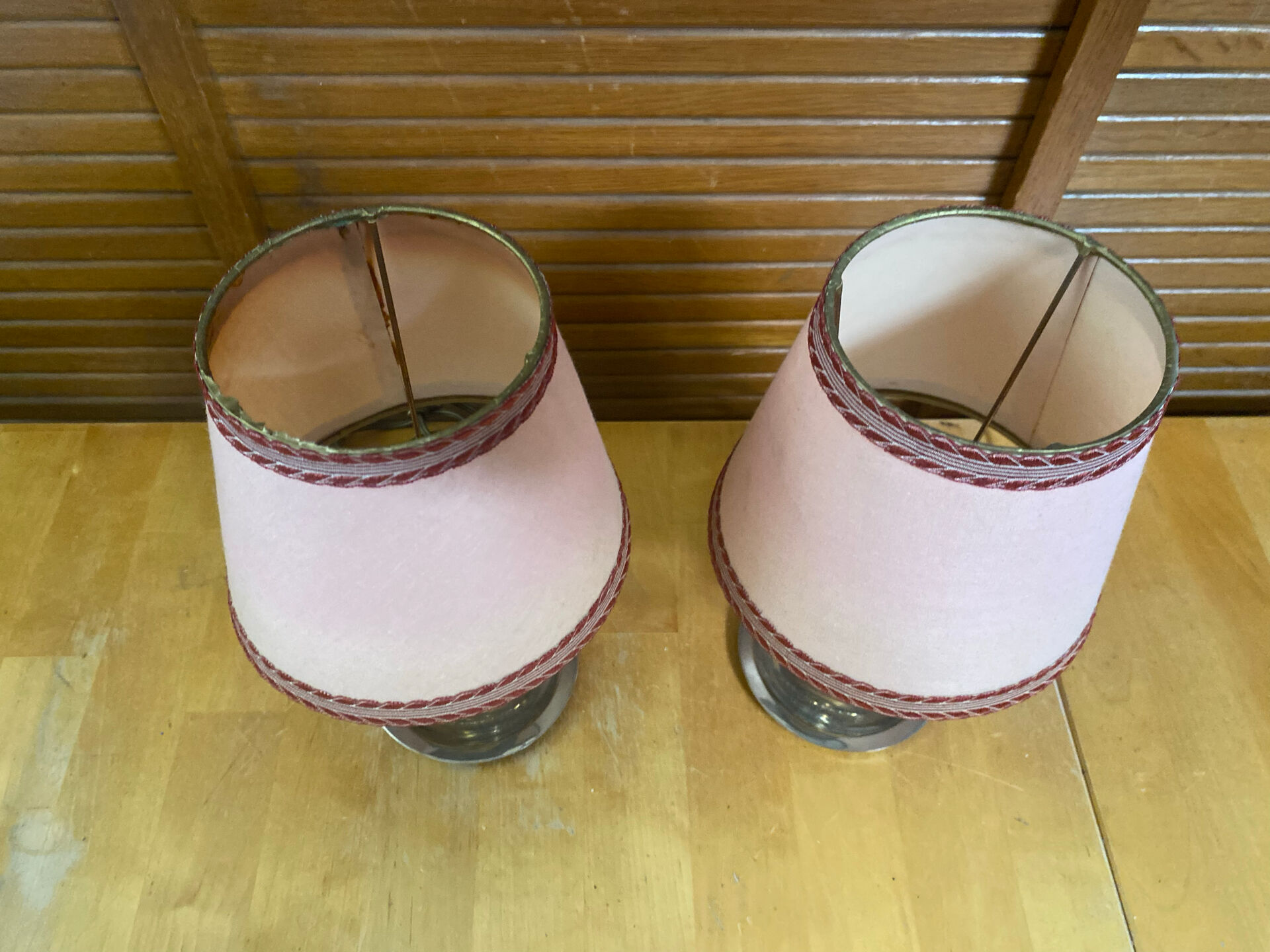 Pair of Vintage Brass Cave Rat Bedside Lamps France
