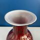 Vase verre opaline bordeau et doré