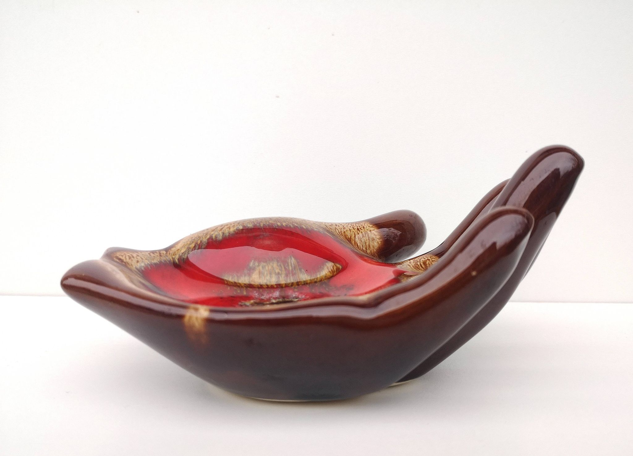 Vintage hand glazed ceramic ashtray