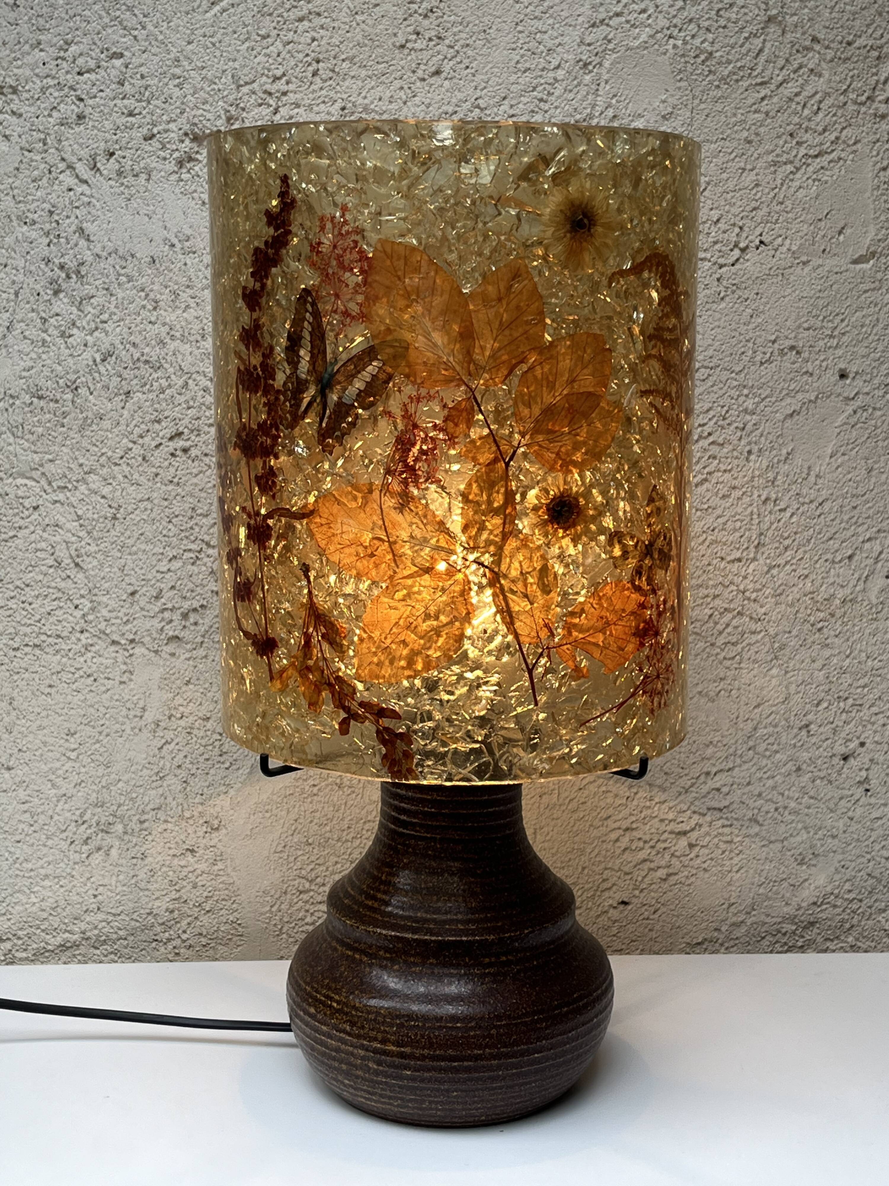 Lampe en ceramique et resine d'accolay