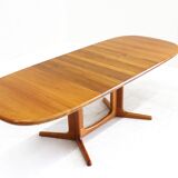 Vintage Glostrup Danish oval extendable dining table solid teak 1960s