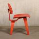 Charles & Ray Eames Early DCW Red aniline dye Ash Dining Chair for Evans Plywood