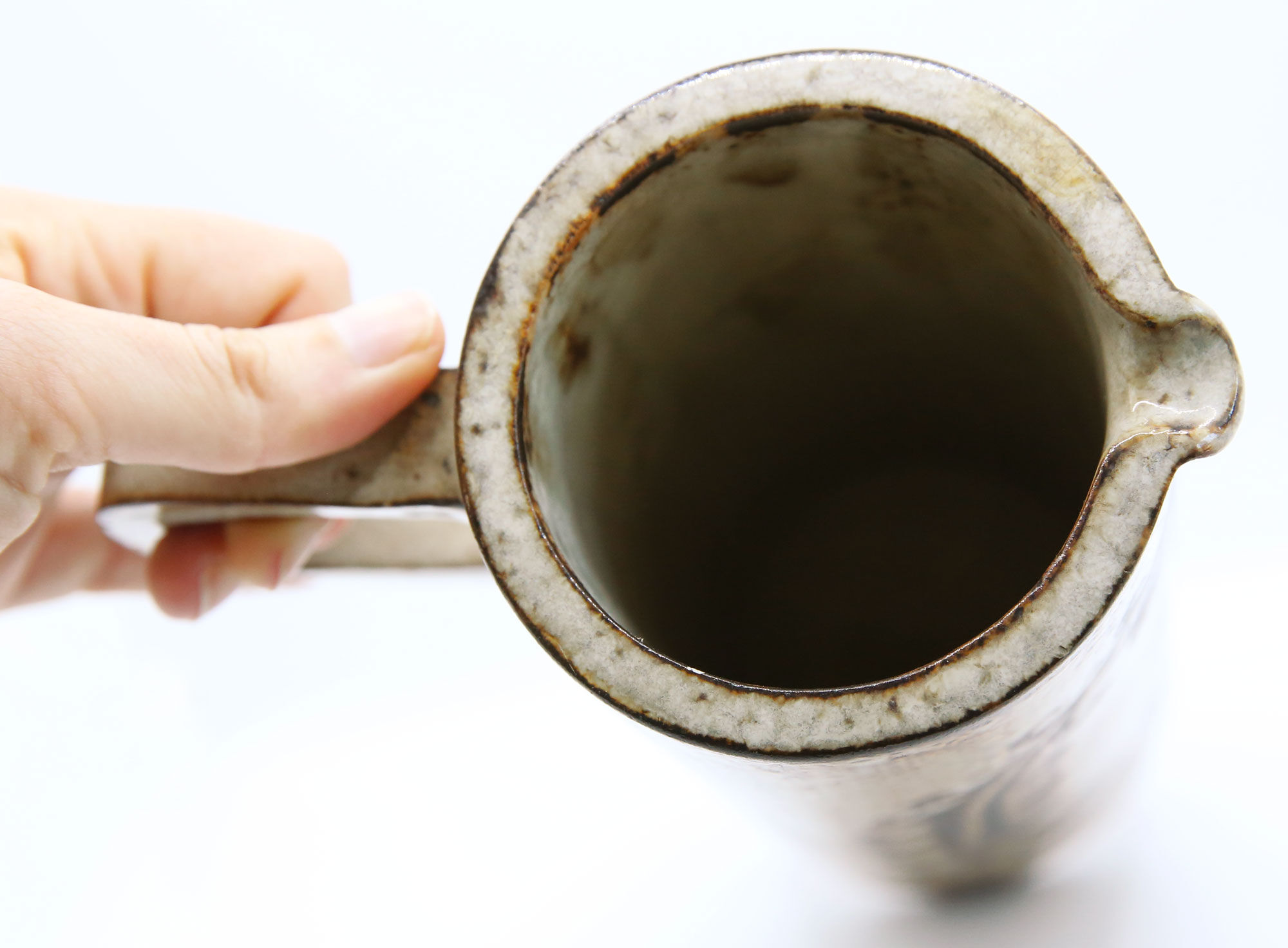 Vintage pitcher in brutalist ceramic La Pignate in Vallauris