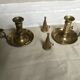 Pair of antique copper candle holders