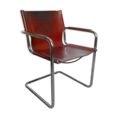 Fauteuil Matteo Grassi en cuir et métal chromé, années 70