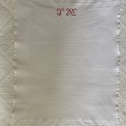 4 antique tea towels - honeycomb - monogrammed JM