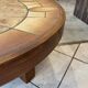 Oval round coffee table ceramic Barrois Vallauris from 1960 herbarium model