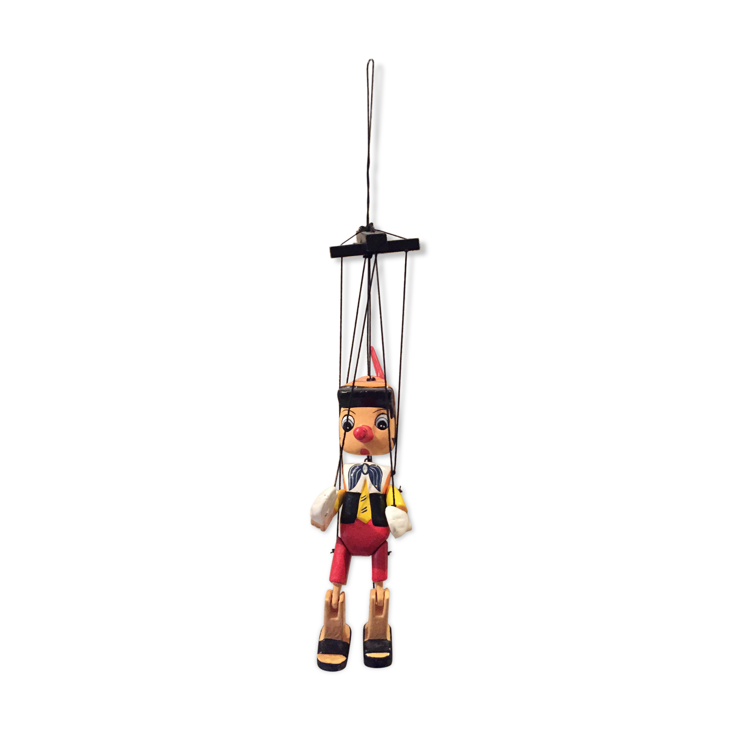 Marionnette Pinocchio en bois peint