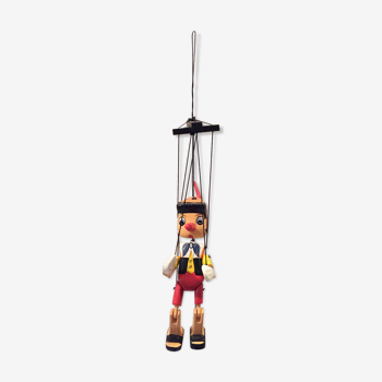 Marionnette Pinocchio en bois peint