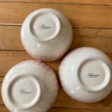 Set of 3 pink vichy bowls