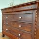 Louis-Philippe XIX walnut commode, twisted columns and marble.