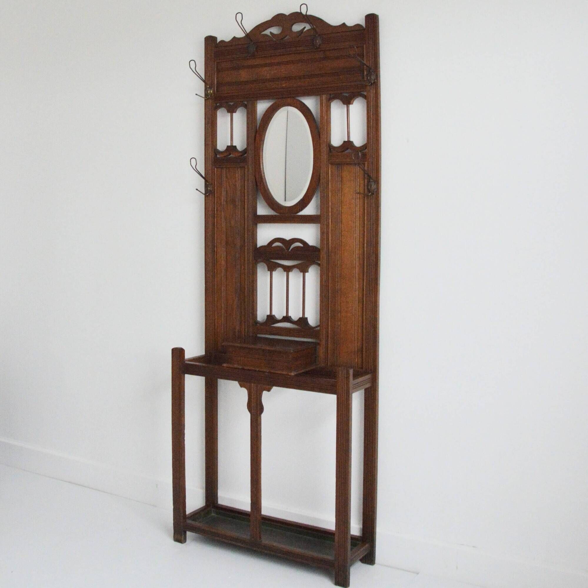 Vintage 1930s Art Deco Entrance Cloakroom / Coat Rack