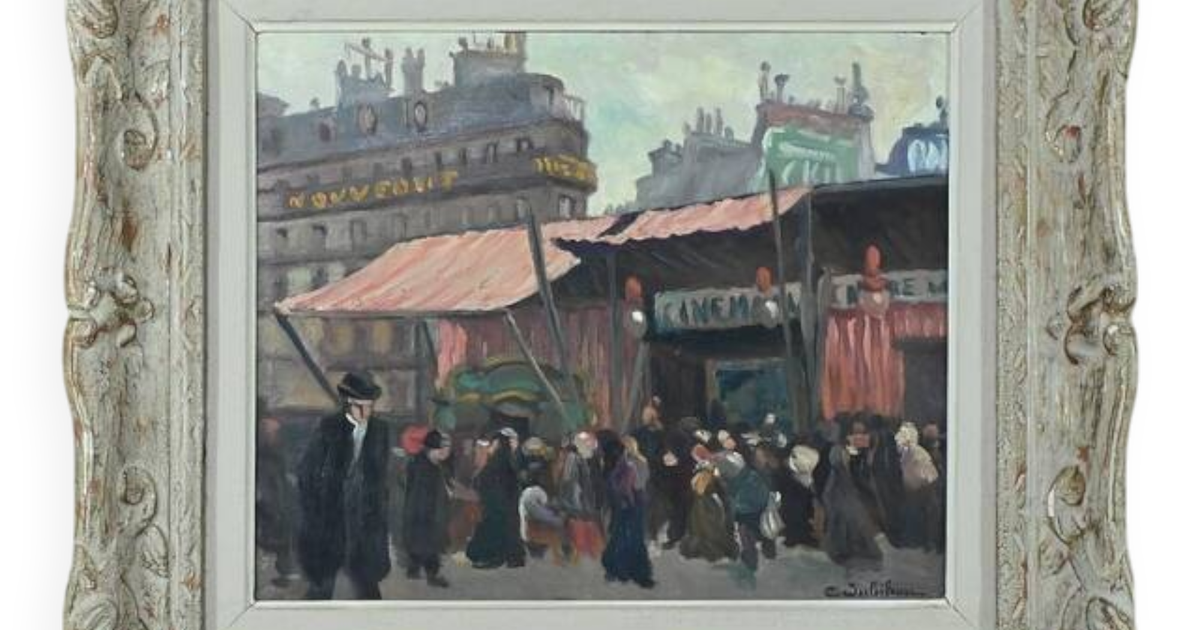 Tableau « Scène de Rue », de C. Subileau – Début XXe | Selency