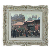 Painting “Street Scene” by C. Subileau – Early 20th century