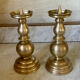 Pair of solid brass candlesticks from the 19th century.