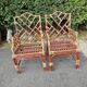 Pair of bamboo armchairs