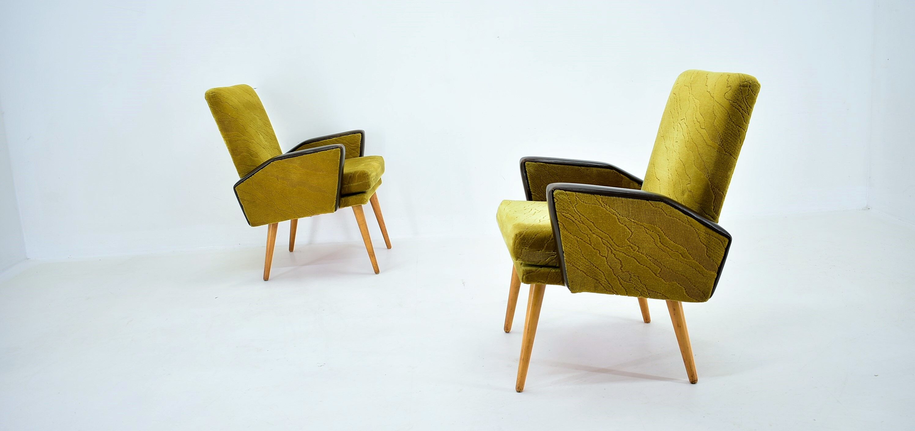 Midcentury Leather Armchairs Designed by Miroslav Navrátil, 1970s