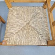 Dutch Modernist Art Deco Style Corner Chair in Oak and Rush, 1950s, Set of 2