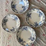 Set of 4 flat ironstone plates by Hippolyte Boulenger