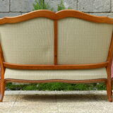 Pink velvet vintage sofa bench