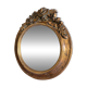Round carved wooden mirror